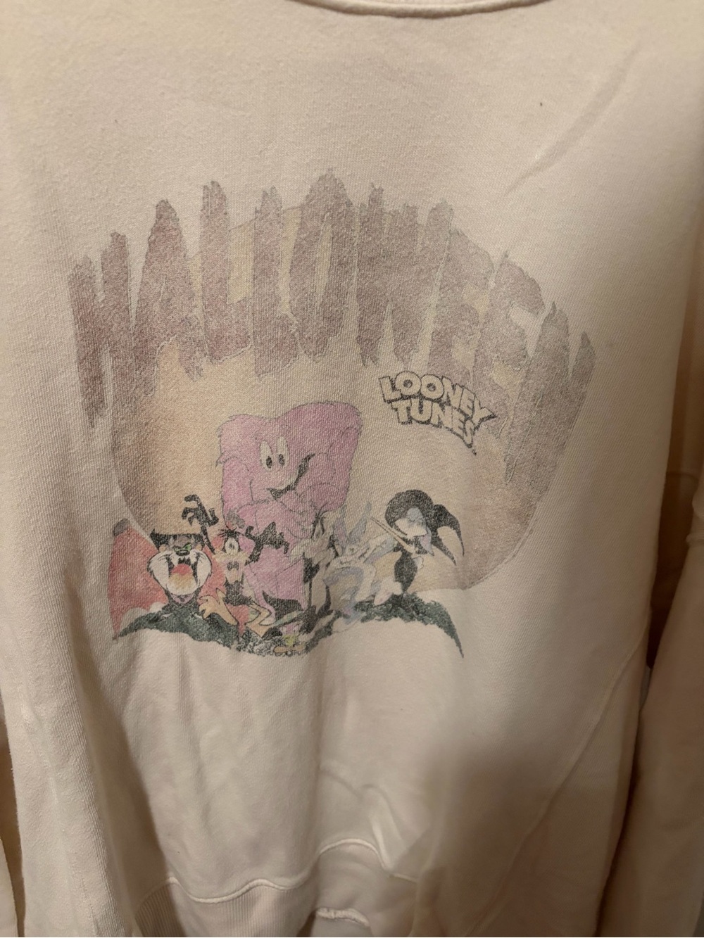 Warner Bros. Halloween Graphic Womens Sweatshirt - Light Pink